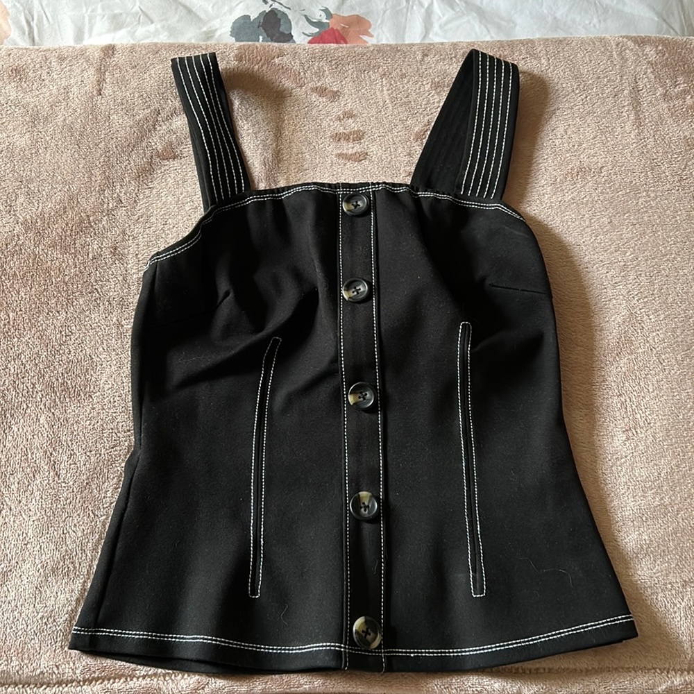 Anthropologie Black Strappy Top XS